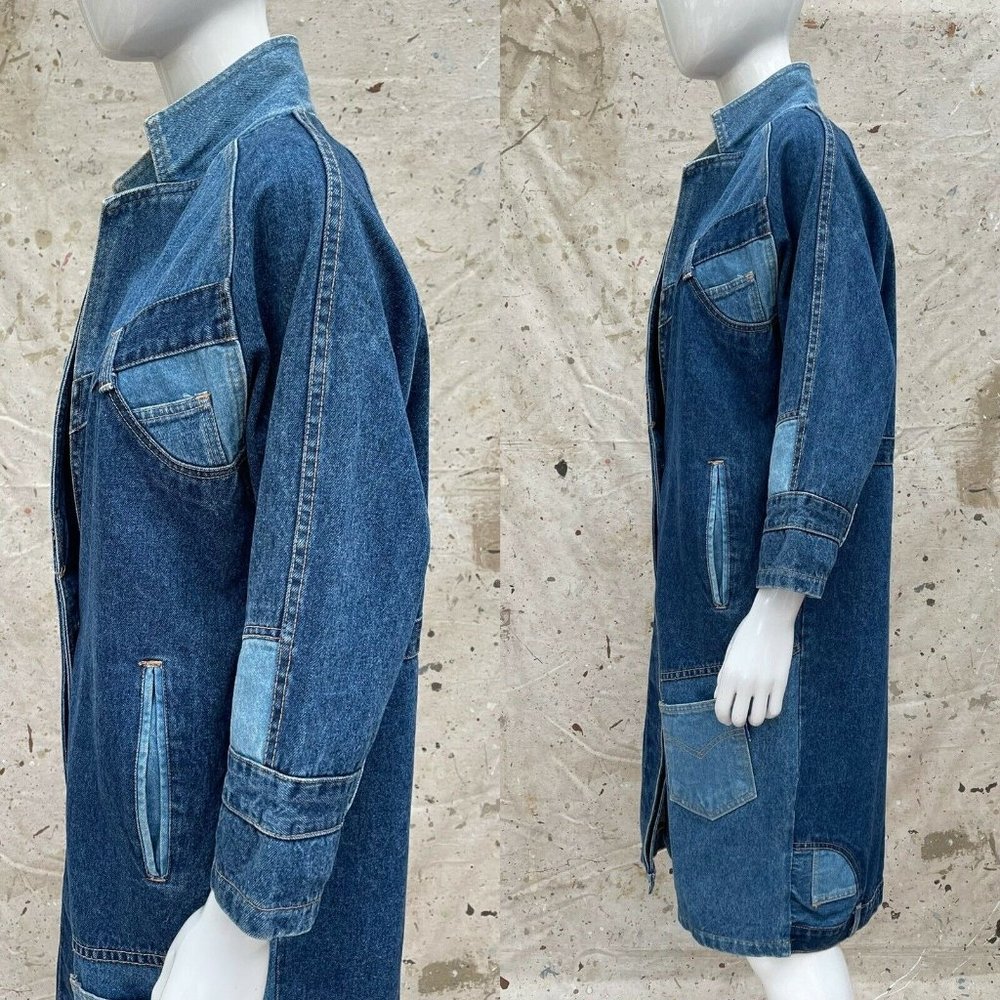 Vintage 80’s/90’s Deconstructed Jeans Denim Jacket, Small - Picture 3 of 6